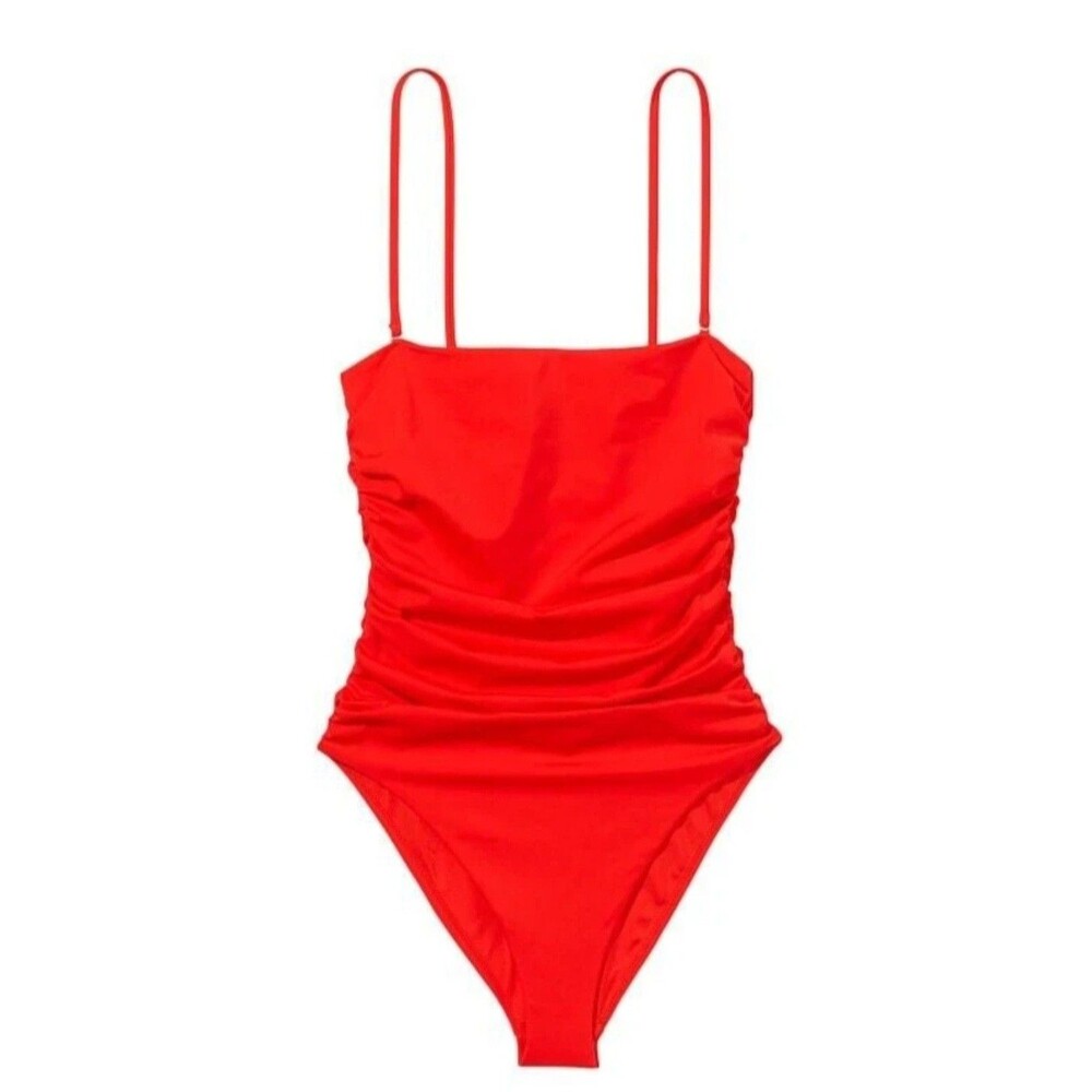 Nwt Victorias Secret Swim Ruched One-Piece Swimsuit Flame Red M
